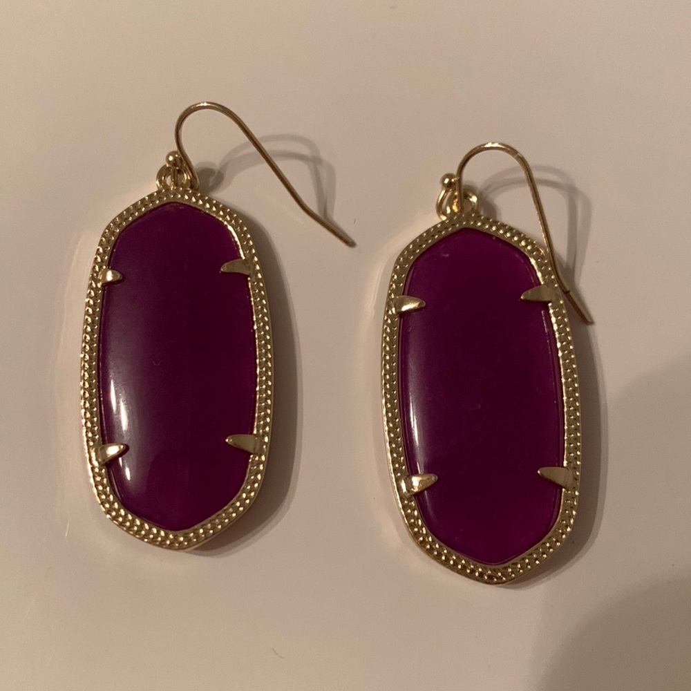 Kendra Scott Elle Purple Hold drop earrings